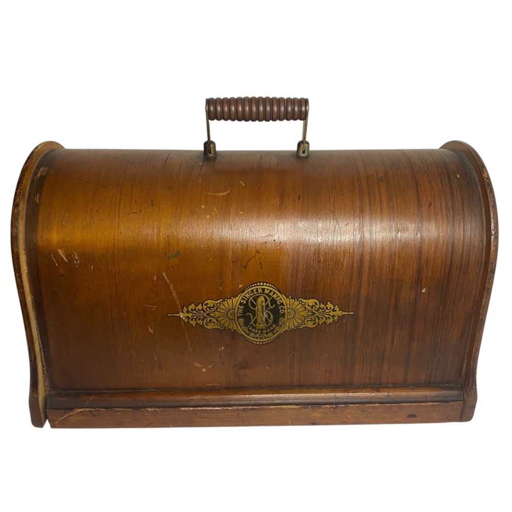Antique Singer Wooden Sewing Machine Bentwood‎ Case Handle No Hardware Top Only